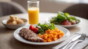 Protein needs in senior nutrition create a photo